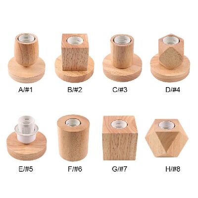 好货Vintage Table Lamp Base E27 Socket Wooden Beside Desk La