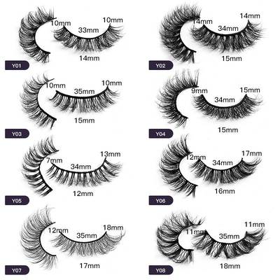 5Pairs 8D fake Lashes makeup Natural Fluffy False Eyelashes