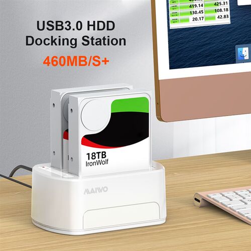 好货MAIWO USB3.0 Dual Bay HDD Clone Docking Station Computer