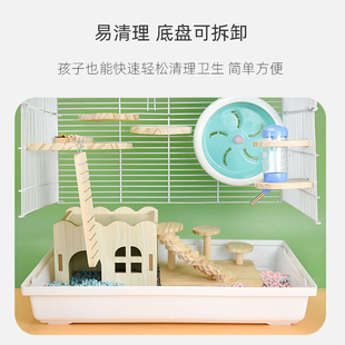 仓鼠专用铁笼子全景透明熊类铁丝网金丝熊笼47基础大笼子用具全套