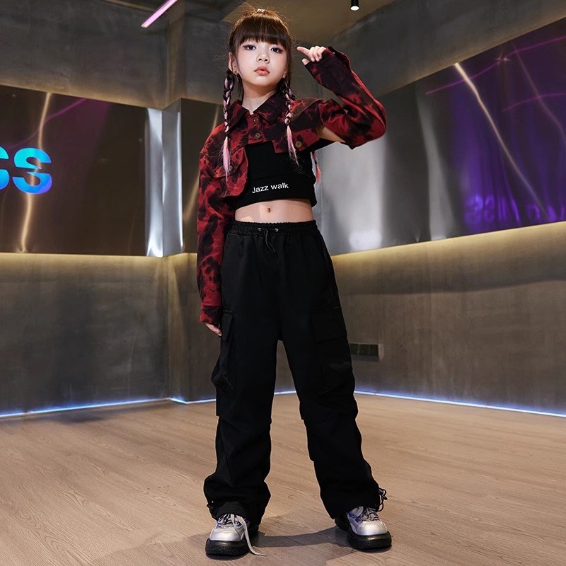 女孩爵士舞走秀潮服少儿秋季jazz露脐女宝表演服T台模特演出服装
