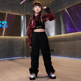 女孩爵士舞走秀潮服少儿秋季jazz露脐女宝表演服T台模特演出服装