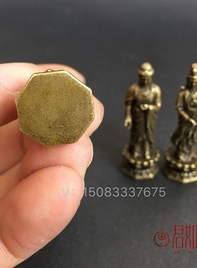 纯铜西方三圣站立佛祖观音菩萨 实心铜观音释迦摩尼如来佛祖小摆