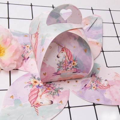 好货1Lot Unicorn Cute Candy Paper Gift Box Guests Package Bo