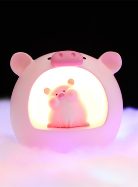 好货网红卡通猪囡囡星星灯可爱卧室照明小夜灯少女心创意装饰小灯