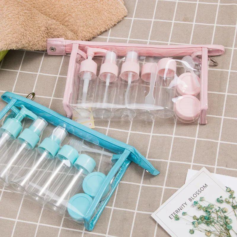 7/11pcs Travel Refillable Bottle Kit Portable PP Plastic Ess
