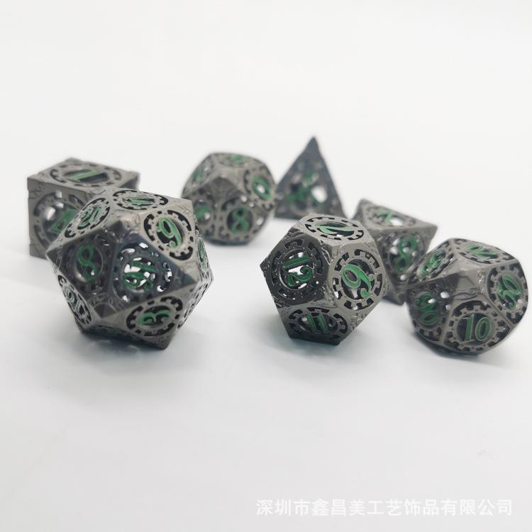 爆款纯铜镂空金属骰子COC桌游跑团TRPG色子dnd龙与地下城克苏鲁