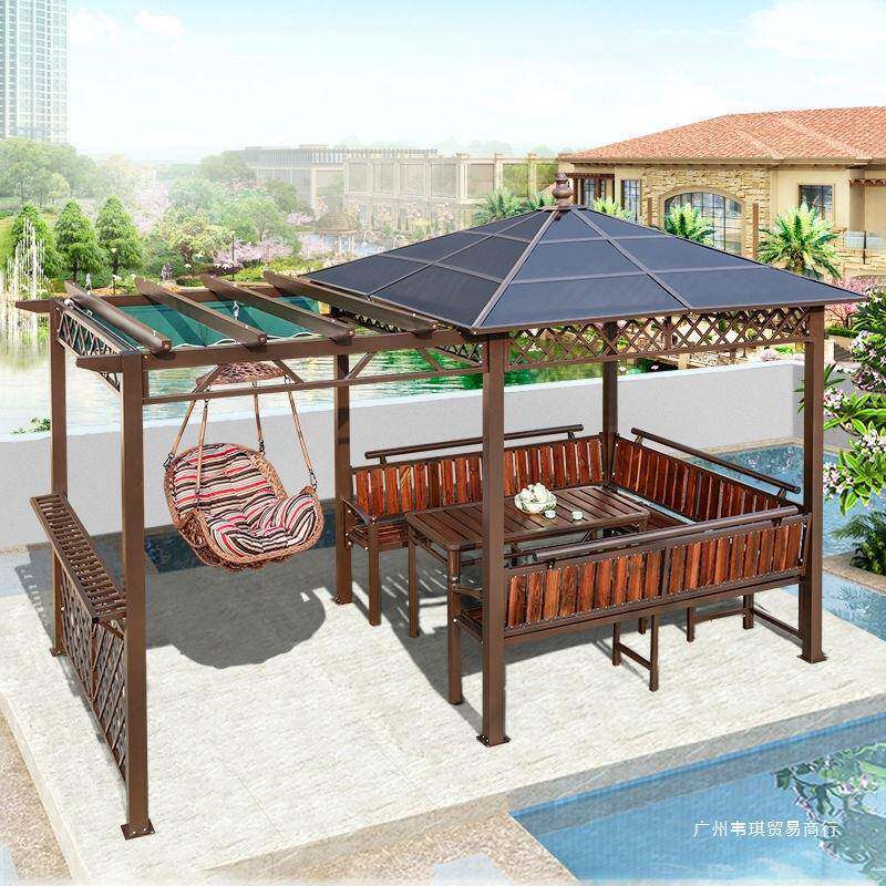 户外凉亭葡萄架防腐木实木室外露台露天阳台天台楼顶花园庭院亭子