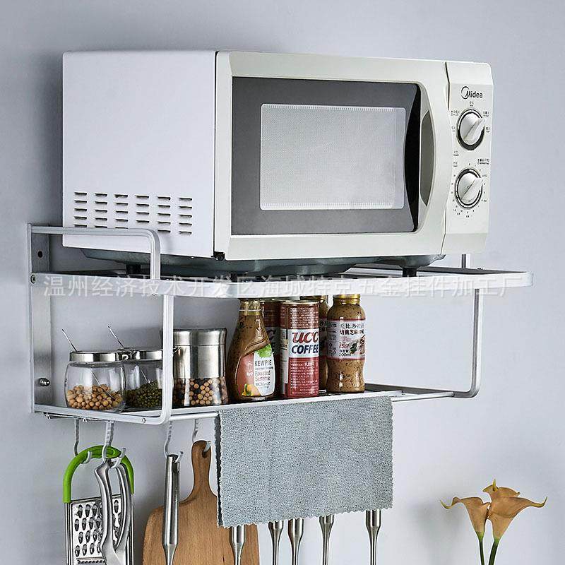 太空铝微波炉架微波炉置物架2层烤箱支架厨房收纳架子壁挂收纳,厨房/烹饪用具,微波炉置物架,淘宝优惠券,粉丝福利购,淘宝优惠卷