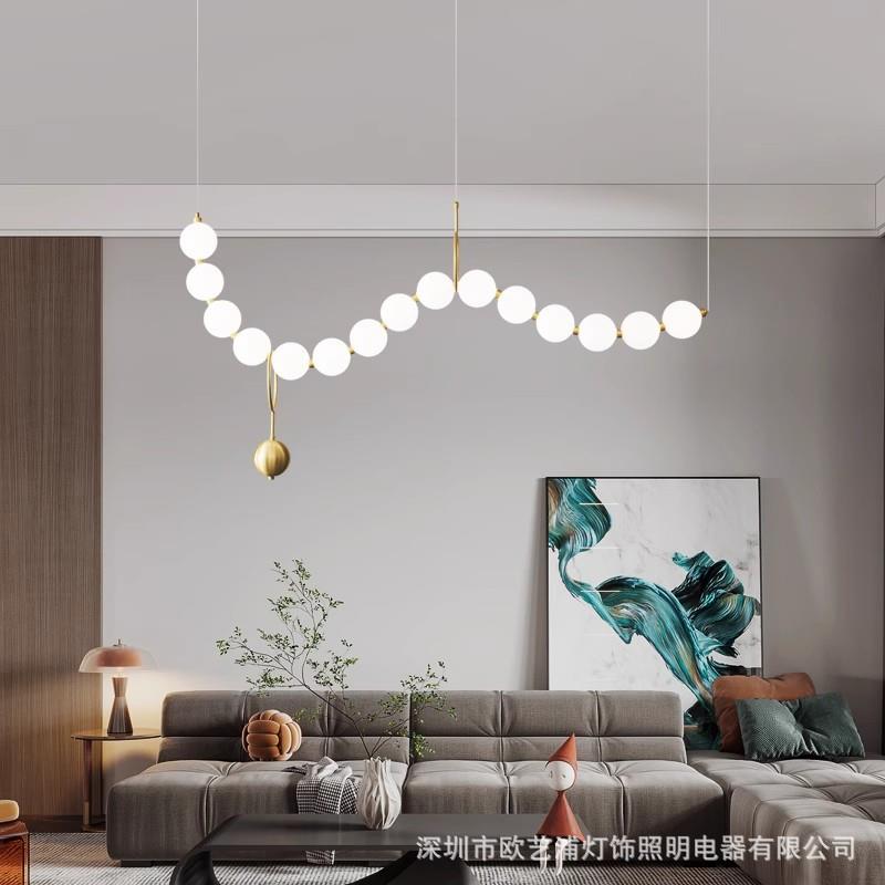 设计师创意极简长条餐厅吧台吊灯软装个性艺术前台装饰led吊灯