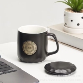 简约咖啡杯 星巴周年庆带盖水杯 印logo 马克杯轻奢随手礼 陶瓷杯