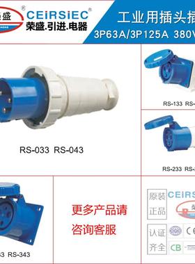 CEIRSIEC荣盛3芯63A/125A工业防水插头插座 RS033RS233RS043RS143