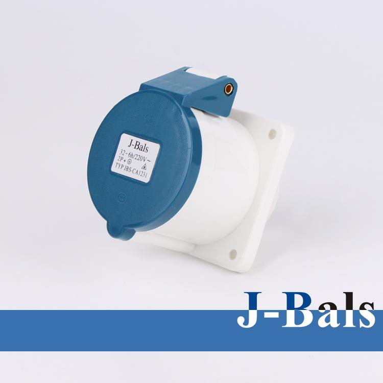 32A工业插座 3孔直插式电源插座 IP44 220V CA1231N J-BALS金霸士