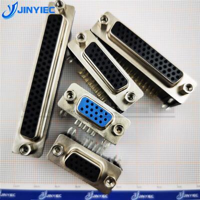 HDR15 26 44 62针/芯 公母座 RS232串口 三/3排插板 90度弯脚叉锁