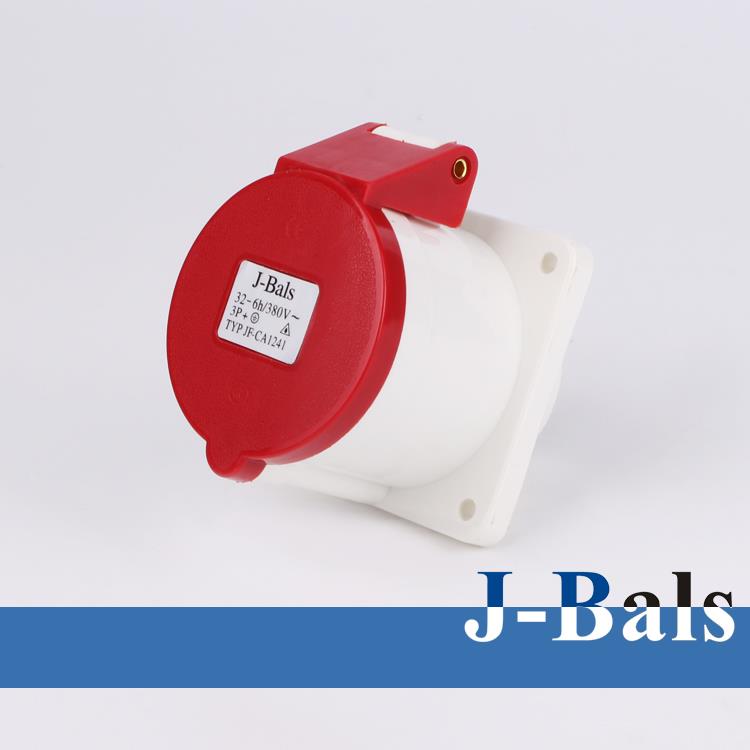 三相四线插座 J-BALS暗装插座3P+E 4孔32A防水插头插座 CA1241N