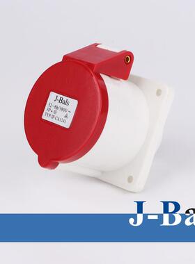 三相四线插座 J-BALS暗装插座3P+E 4孔32A防水插头插座 CA1241N