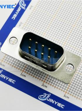 DP9 公头 直脚焊板式 蓝胶 光孔 串口插座 RS232头COM(5只)