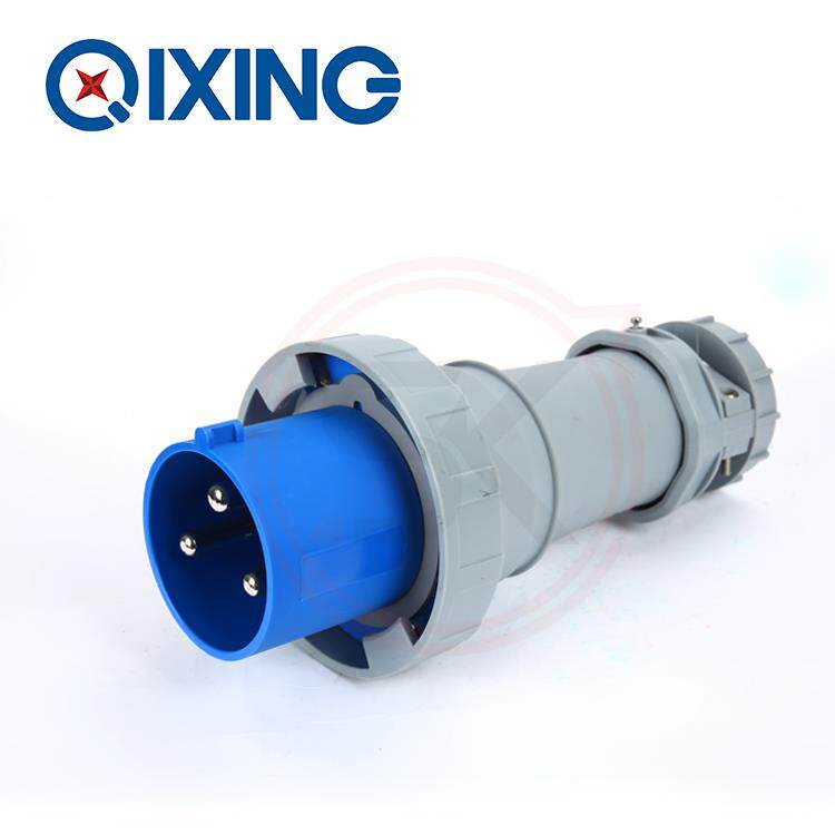 3芯125A工业插头 IP67防水插头插座QX3400 电源快速插头2P+E 220V