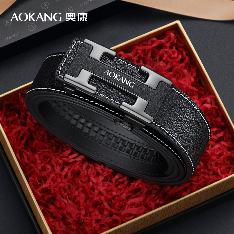 奥康男士皮带自动扣内穿式腰带