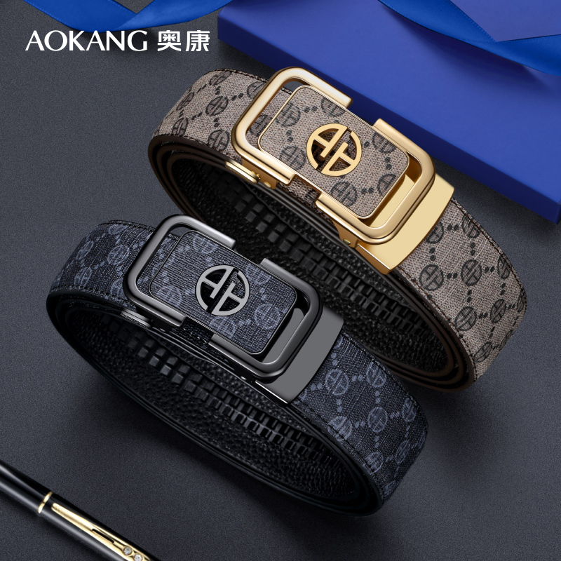 奥康男士皮带2025新款潮流裤带男款腰带自动扣裤带男牛皮男款腰带