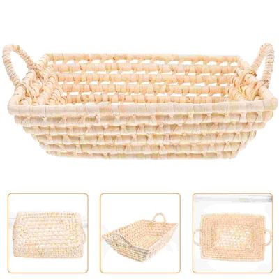 Basket Tray Wicker Serving Fruit Rattan Egg Vegetable