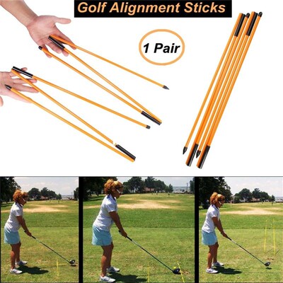 极速2Pcs 48" Golf Alignment Stick Putting Training Aid