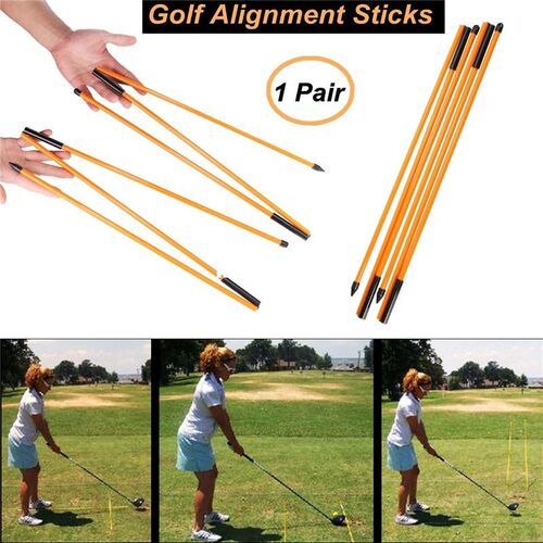 极速2Pcs 48" Golf Alignment Stick Putting Training Aid