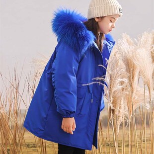 两面穿女童羽绒服2022新款儿童派克服中长款加厚中大童女孩冬洋气