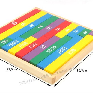 蒙台梭利蒙特梭利数学教具蒙氏早教 彩色小数棒 1-10英文对应板