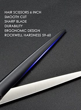 Professional Hair Scissors of 15.24cm For Barbers  Black Cli