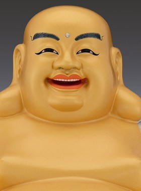 珐琅鎏金纯铜弥勒佛佛像供奉家用笑佛大肚弥勒佛菩萨神像招财摆件