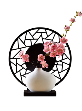 新中式禅意茶桌角几软装饰品复古摆件创意卧室内玄关电视酒柜摆设