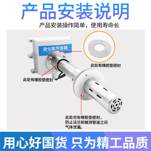 好货管道式H2S传感器硫化氢实验室农业工业用新风检测仪RS485变送