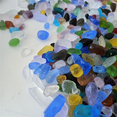 2023新款造景海玻璃儿童淘金考古挖宝水族鱼缸装饰磨砂彩色沙滩玩