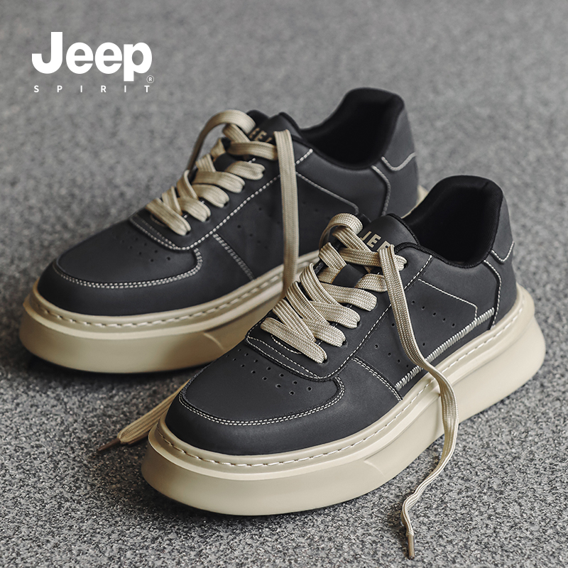 jeepspirit2025春季休閑皮鞋男