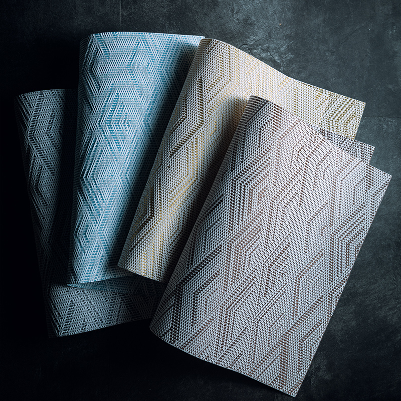 波浪纹餐垫防水防油西餐垫日式防烫餐桌垫PVC小块隔热垫碗垫子