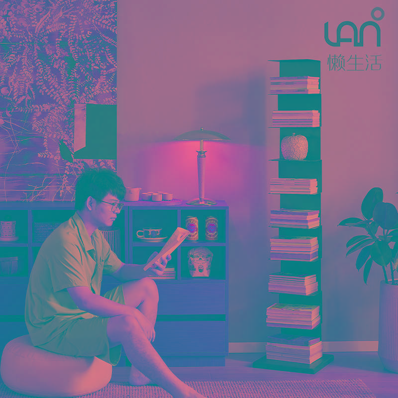 懒生活隐形书架落地铁艺多层置物架卧室房间展示架子客厅收纳架子