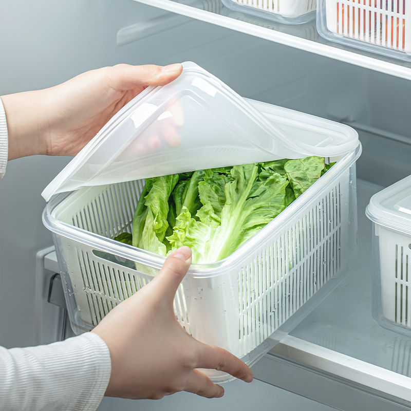 冰箱收纳盒水果蔬菜肉类沥水厨房食级冷藏冷冻密封食物保鲜盒子