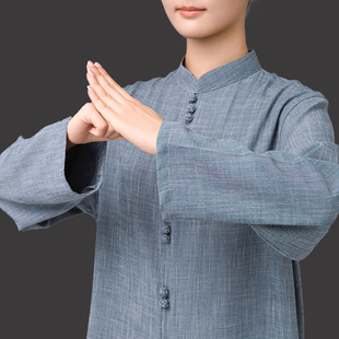 小和山太极服女款新款2025高端棉麻太极拳练功服装男春秋冬八段锦