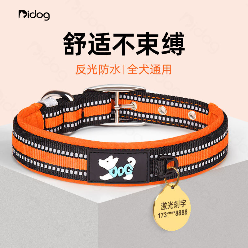 狗狗项圈中小型犬反光狗脖圈防脱遛狗绳子幼犬牵引颈圈宠物狗