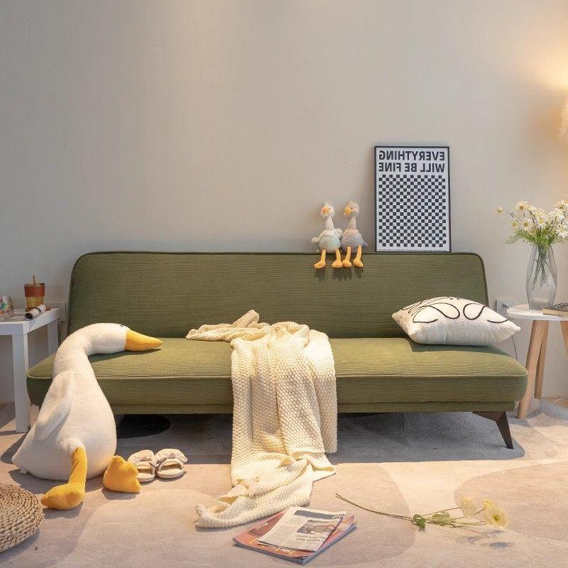 简约新款布艺沙发床折叠两用直排小户型客厅灯芯绒一体网红款双人