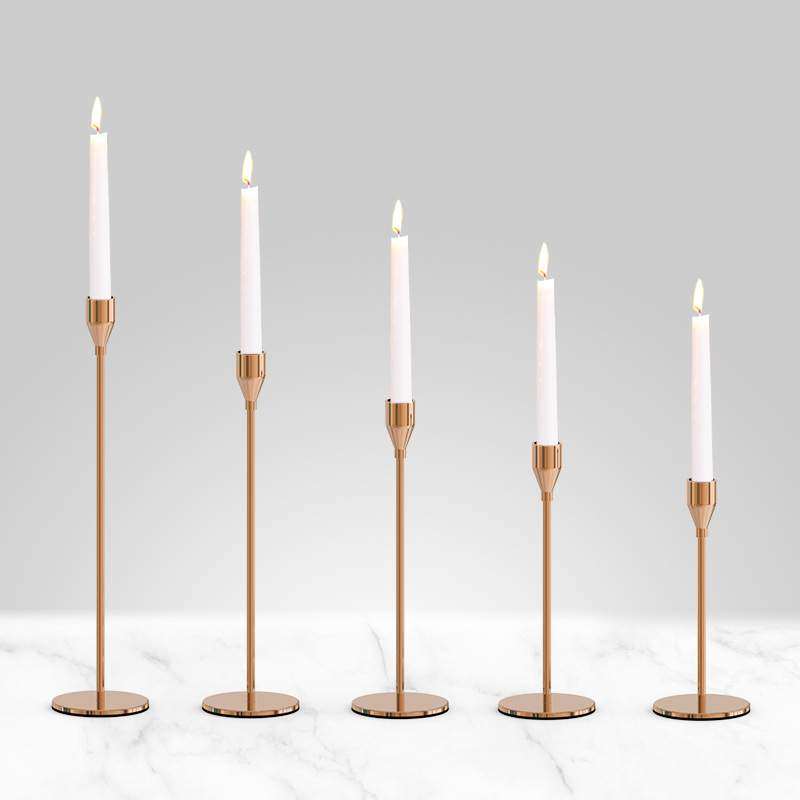 铁艺蜡烛台摆件欧式烛台创意烛光晚餐婚礼道具饰品北欧五金铁烛台