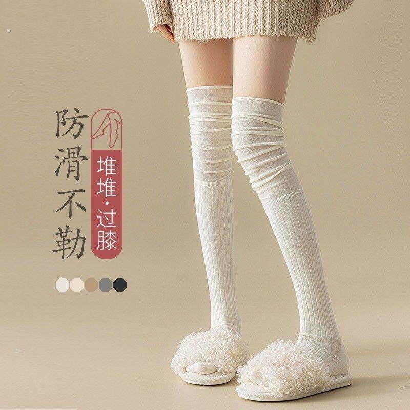 长袜松口月子过膝袜睡觉袜子女产后护膝夏孕妇长筒袜纯棉薄款宽松
