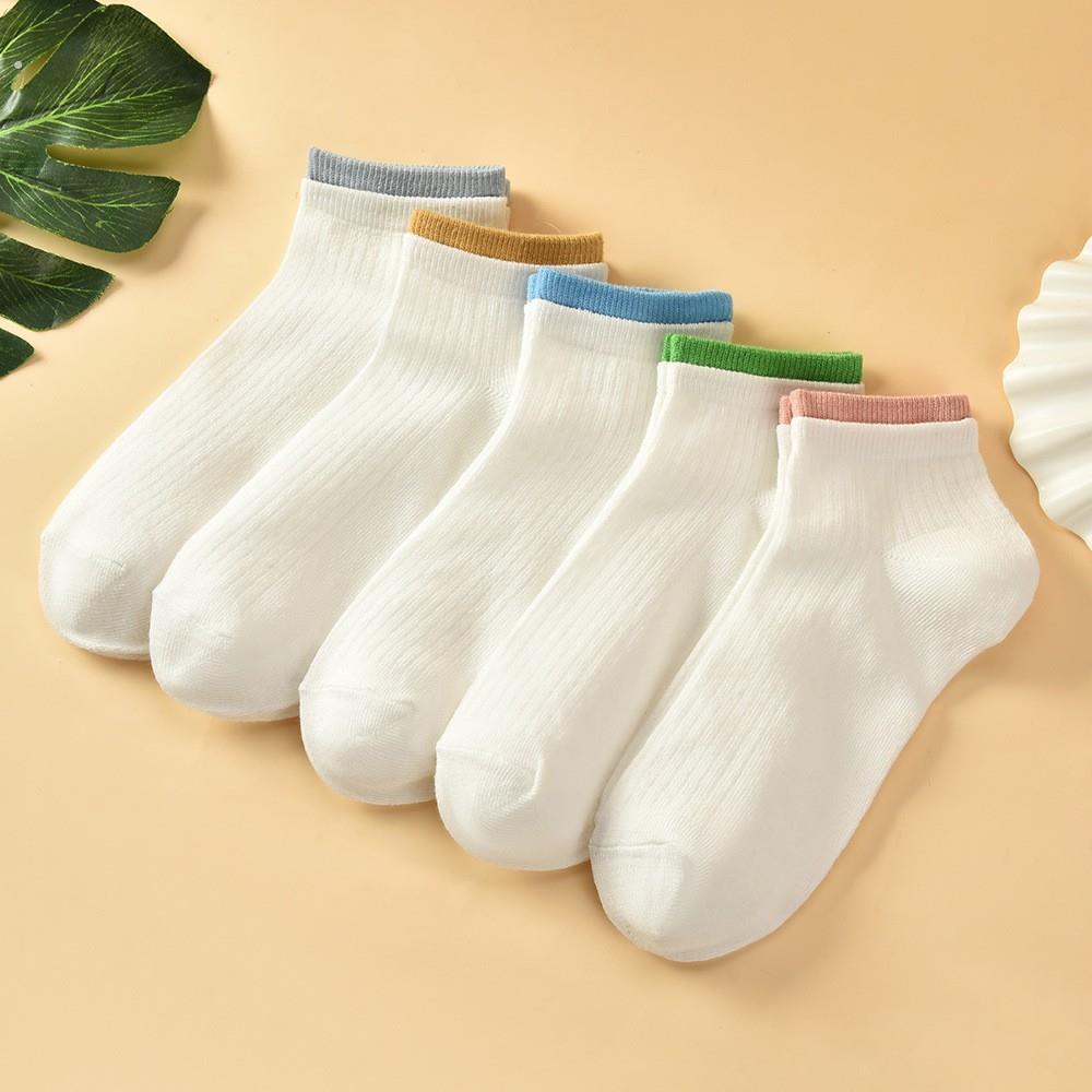 诸暨袜子女春夏薄款双螺口运动袜吸汗透气短袜纯色百搭ins休闲袜