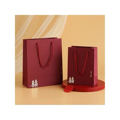 结婚伴手礼手提袋婚礼回礼专用礼品袋礼袋喜糖袋子礼盒喜袋高级感