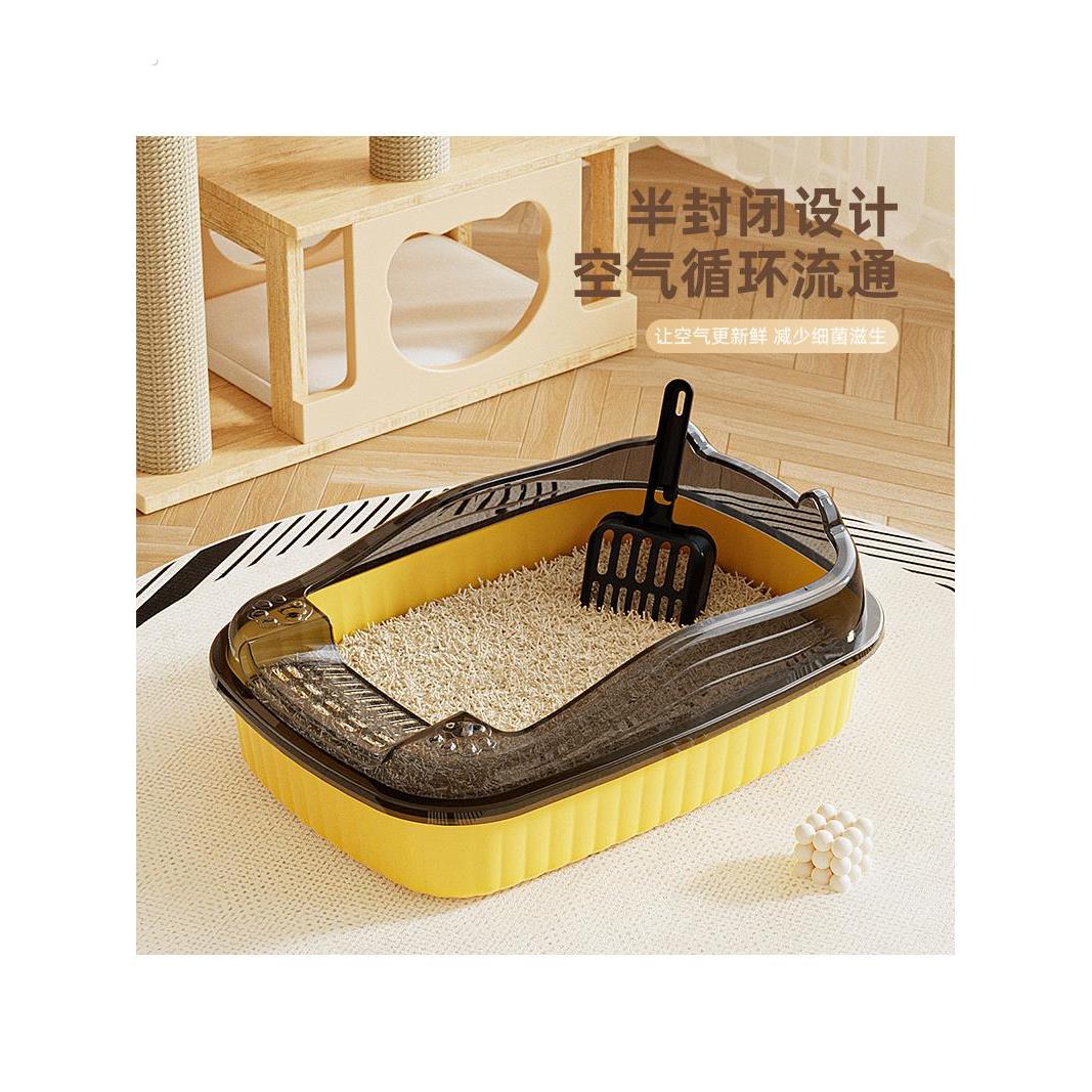 猫砂盆半封闭式防外溅带砂特大号猫厕所防臭猫屎盆猫咪用品大全