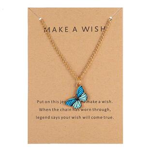 闺蜜项链女二人款一对彩色蝴蝶吸铁石情侣吊坠锁骨链送朋友的礼物