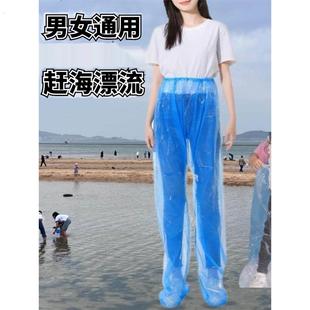 婴儿服饰备透明 连脚成人加厚套装 夏季 儿童赶海服一次性防雨防水裤