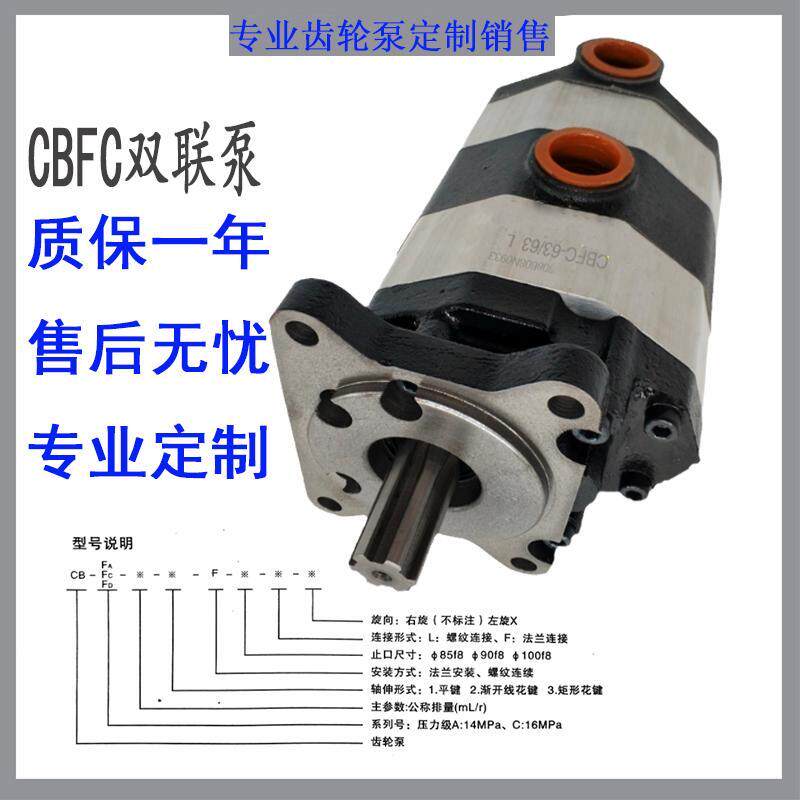 新款双联液压齿轮泵 2CBFC40/40 32 50 63 80行走泵小装载机包邮