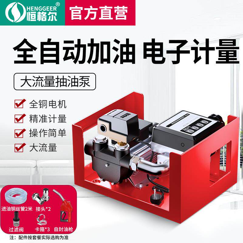 新款全自动抽油泵电子计量12v24v220v自吸加油泵自动启停柴油包邮